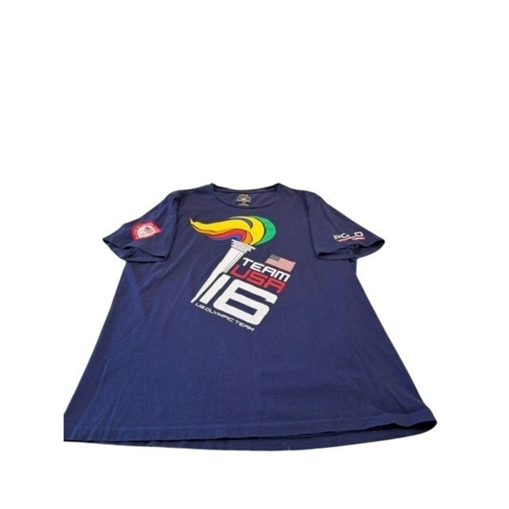 Polo Ralph Lauren Team USA 2016 Olympic Games Navy Blue Graphic T-Shirt Size L
